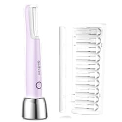 Galtxen Sonic Dermaplaning Tool for Women, Rechargeable Face Dermaplane Razor Sonic Edge Technology for Facial Hair, Exfoliating and Peach Fuzz, 10 Refill Blades Purple