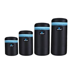 Lightdow 4pcs Pack Lens Pouch 5mm Thick Soft Neoprene DSLR Lens Bag