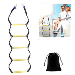 Airsearth Boat Rope Ladder 5 Step, Airsearth Load Capacity 400 lbs Rope Ladder for Inflatable Boat, Kayak, Motorboat, Canoeing, Fishing Boat, Extra Long Portable Marine Boarding Five Tire Rope Ladder (1pcs)