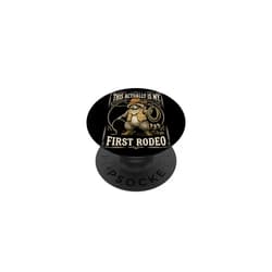 This Actually Is My First Rodeo Raccoon Cowboy Co. This Actually is My First Rodeo Raccoon Cowboy Western Rodeo PopSockets Adhesive PopGrip