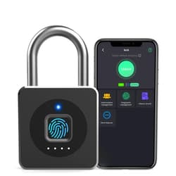 Pothunder Fingerprint Padlock, Fingerprint Lock with APP, Padlock with Keyless Biometric, Smart Padlock Waterproof Suitable for Gym, Locker, Gates, Fence and Storage