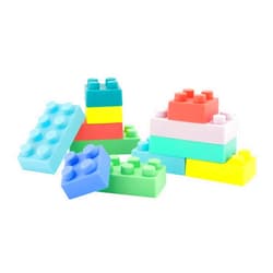 Infantino Super Soft Building Blocks, Easy-to-Hold for Babies & Toddlers, BPA-Free, Multi-Colored, 12-Piece Set
