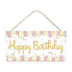 GiftWrap Etc. Wooden Happy Birthday Party Sign - 12.5