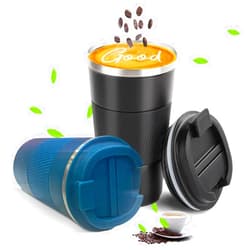 YINBAOGE Travel Coffee Mug 14oz Pink + Black, Gift set Insulated Spill Proof Leak Proof Portable To Go Camping Stainless Steel Coffee Tumbler Reusable Coffee Cups with Lids…