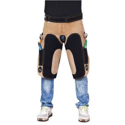 Rekhi International Rekhi Premium Full Suede Leather Farrier Apron Chaps for Men with Dual Hoof Knife Pockets and both side Horseshoe Nail Magnets and Hammer Loops for Professional Precision