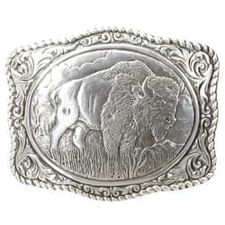 Nocona Boots Nocona Men's Crumrine Silver Bison Scaloped Buckle