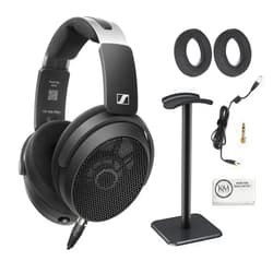 Sennheiser HD-490 PRO Plus Professional Reference Open-Back Studio Headphones Bundled with Headphones Stand + Cleaning Cloth (3 Items)