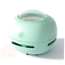 ODISTAR Desktop Vacuum Cleaner, Mini Table Dust Sweeper Energy Saving,High Endurance up to 400 mins,360º Rotatable Design for Keyboard/Home/School/Office(Green)