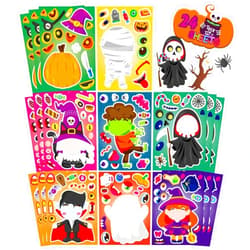 DUJAA 24 PCS Halloween Make-a-face Stickers Halloween Characters Stickers for Kids Make Your Own Halloween Stickers Halloween Crafts Halloween Party Favors Stickers Trick or Treat Party Game Activities