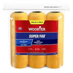 Wooster Brush R740-9 Super/Fab Roller, 1/2-Inch Nap, 3-Pack, 9-Inch