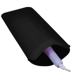 Fouews 1Pack Silicone Heat Resistant Mat Pouch for Hair Straightener, Curling Iron, Flat Iron and Hot Hair Tools Black
