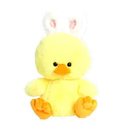 Aurora® Vibrant Spring Hoppy Duck Stuffed Animal - Decorative Companion - Endless Fun - Yellow 10 Inches