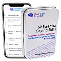 Mind Brain Emotion 52 Essential Coping Skills Cards - Self Care Exercises for Stress and Social Anxiety Relief - Resilience, Emotional Agility, Confidence Therapy Games for Teens, Adults by Harvard Educator