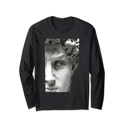 Michelangelo, Da-Vinci Aesthetic Summer Outfit, David Michelangelo Side Eye Contemporary Art Long Sleeve T-Shirt