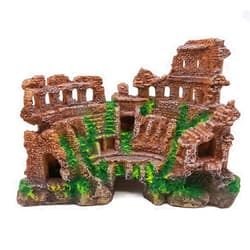 BCSIUHD Aquarium Ornament - Resin Antique Roman Column Ruins European Castle Aquarium Decorations Fish and Shrimp Hiding habitats（Brown）