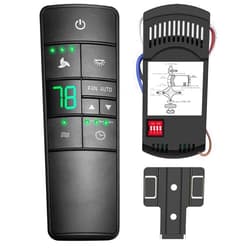 FEKOTS Universal Ceiling Fan Remote Control Kit Replacement for Hampton Bay Home Decorators Collection Hunter Harbor Breeze, 3-Speed Timer Light Dimmer Thermostatic Control, 2AAZPHD3/HD3 KUJCE10320/TR222A
