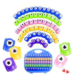 Manaloom Shape Paper Punch Set | School Scrapbooking Paper Punchers for Arts and Crafts | Hole Punch Shapes That Kids and Adults Adore | Premium Crafting Supplies Kit includes 60 Paper Puncher Shapes (60 Pcs)