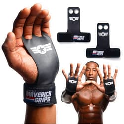 JerkFit Maverick Grips, 2 Hole Hand Grips for Cross Training Workout, Weight Lifting, – Pull Up Grips, Hand Protection from Rips and Blisters for Men & Women