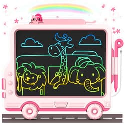 FLUESTON LCD Writing Tablet for Kids Car Shape,Easter Basket Stuffers for Toddler Kids Toys Gifts for 3 4 5 6 7 Year Old Boys Girls Doodle Board Drawing Pad Car Road Trip Travel Essentials