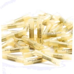 AIRIC Heat Shrink Butt Connectors 12-10 AWG, 50 Pcs Waterproof Electrical Crimp Splice Terminal for Auto Repair, Insulated Marine Grade Connector for 12,10 Gauge Wire, Wiring Crimps Terminals, Yellow