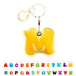 BORKUANA Personalized Initial Letter Leather Keychain Holder Case Compatible with AirTag,Cute Protective Air Tag Cover