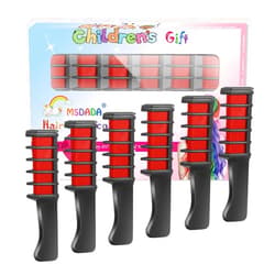 MSDADA New Hair Chalk Comb Temporary Hair Color Dye for Girls Kids with Light Color Hair, Washable Hair Chalk for Girls Age 4 5 6 7 8 9 10 Birthday Cosplay DIY, Christmas, New Year(Red)