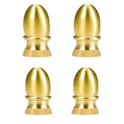 ECUDIS Pack of 4 Solid Metal Lamp Finials Caps Knob for Lamp Shade Harp Holder (Brass)