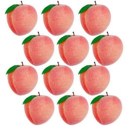 Happy Trees 12pcs Artificial Peach Simulation Fruit for Home Kitchen Table Cabinet Party Décor Photography Props Food