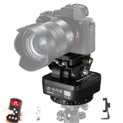 Soonpho M4 Motorized Rotating Panoramic Tripod Head, Remote Control 360° Pan Tilt Head with Mobile Phone Clip for DSLR Cameras, Camcorders, Smartphones, Tripod