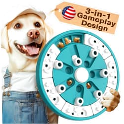 KADTC Dog Puzzle Toys Gameplay 3 in 1 Slow Puzzles Food Feeder Puppy Holiday Birthday Gift Interactive Mind Treat Games Mental Stimulation Enrichment Boredom Toys for Small/Medium/Large Breed Dogs