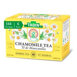 Tadin Chamomile Tea, Herbal Tea, Caffeine Free Tea, Tea Bags Individually Wrapped, 24 Tea Bags Per Box, Pack of 6