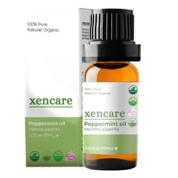 XenCare Peppermint USDA Organic Food Grade Essential Oil | 100% Pure Natural Undiluted | Edible & Safe to Ingest & for Skin | Premium Aromatherapy for Diffusers Baths & Topical Use (0.33 fl oz, 10ml)