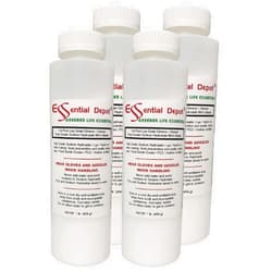 Essential Depot 4 lbs Food Grade Sodium Hydroxide Lye Evenly-Sized Micro Pels (Beads or Particles) - 4 x 1 lb Bottles - Drain Cleaner - HDPE Container with Resealable Child Resistant Cap and Handle