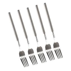 Yosoo 5Pcs Extendable Forks, Stainless Steel BBQ Telescopic Forks 8.7-25.4Inch Dessert Long Handle Fork Cutlery Barbecue Telescopic Toasting Dinner Fruit Dessert Cutlery Forks
