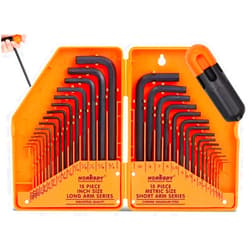 HORUSDY 30-Piece Hex Key Set, Allen Wrench Set Inch/Metric MM(0.7mm-10mm) SAE(0.028