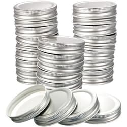 Chuangdi 30 Packs Mason Jar Lids Regular Mouth Leak Proof Secure Mason Storage Solid Caps (Silver)