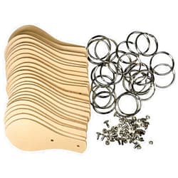 Zelikovitz Key Fob Kits 25 Pack 4149-99 - Vegetable Tanned Tooling Leather with Key Ring and Rivet