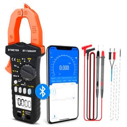 BTMETER BT-7200APP TRMS 6000 Counts Clamp Multimeter, Digital Clamp-on Ammeter for AC/DC Current Voltage Resistance Capacitor Frequency Continuity Temperature NCV Meter