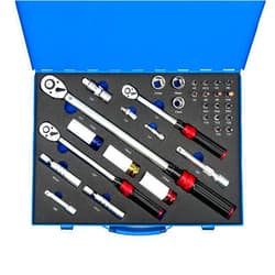 Roartisa 1/4 3/8 1/2-inch Drive Torque Wrench, 32Pcs Torque Wrench Set with Hex, Torx, Sockets, Spark Plug Socket & Adapters for Bike, Motorcycle, Car Spark
