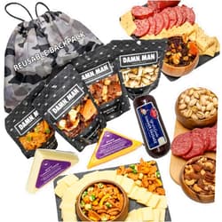 Sugar Plum Chocolates Food Gift for Men - Over 2 lbs of Cheese, Sausage, Mixed Nuts, Birthday Gift for Men, Care Package, Charcuterie Meat and Cheese Food Gift Basket, Box