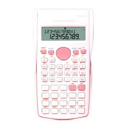 deli Pink Scientific Calculator, 2 Line Cute Calculator Scientific Math Calculator for Students Algebra Geometry Basic Caculator for Middle and High School Students College School Supplies, Small