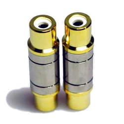 HTTX Premium Female to Female RCA Connector A/V Joiner Video and Audio Coupler Metal Adapter Component Gold Plated (2-Pack)