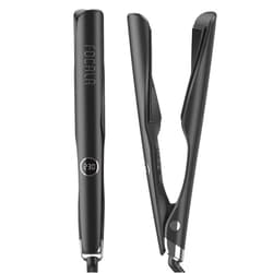 FOCALA Hair Straightener and Curler 2 in 1，Twist Flat Curling Iron for Straightening and Curling wavys/Curls，Dual Voltage 1 Inch（Black）