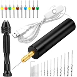 Mudder Electric Hand Drill Set for Resin Casting Mold, Electric Hand Drill with 8 Drill Bits (0.8-1.2 mm), Pin Vise Hand Drill with 10 Mini Drills (0.8-3.0 mm), 10 PCB Twist Drills (0.3-1.2 mm), Screwdriver