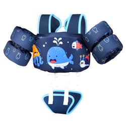 Vvinca Toddler Swim Vest for Kids 13-30lbs Boys Girls Puddle Jumper Toddlers Pool Floaties Jacket with Adjustable Crotch Strap Sleeves Shoulder for 1 2 3 Years Old Baby Infant Learn to Swimming