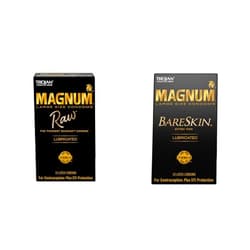 Trojan Condom Magnum RAW Large 10 Count & Magnum Bareskin Large 10 Count Condoms