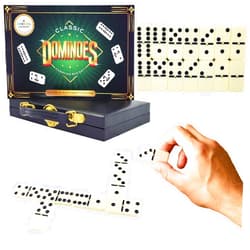 The Dreidel Company Premium Classic Domino Double Six Games for Boys, Girls, Durable in Wooden Travel Case, 28 Piece Set Party Favors