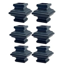 Simshoe Split Knuckle Fence Decorations - Snap-on Railing Parts Transform Your Stair Railing, Wrought Iron Pickets, Staircase Balusters or Garden Gate - Durable ABS Plastic (Black, 6-Pack) by Simshoe