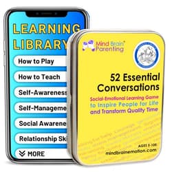 Mind Brain Emotion 52 Essential Conversations for Home, Therapy, Speech, School Classroom - Conversation Cards for Kids, Family, Teacher & Counselor to Build Growth Mindset & Communication Skills