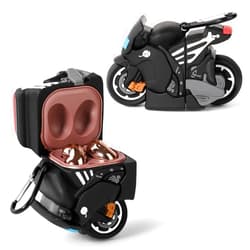 Suublg Silicone Earbuds Case Protective Cover with Keychain for Samsung Galaxy Buds2 Pro Earbuds(2022) /Galaxy Buds 2 (2021) /Galaxy Buds Pro (2021) /Galaxy Buds Live Earphones(2020) (Motorcycle)